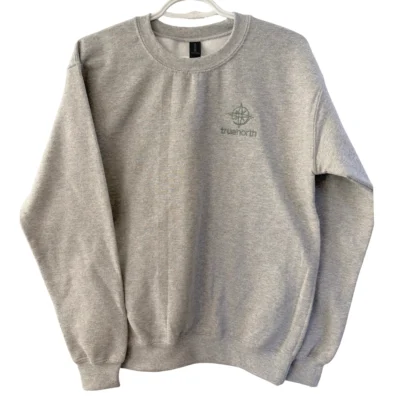 Grey Crewneck Sweater, Sage Logo